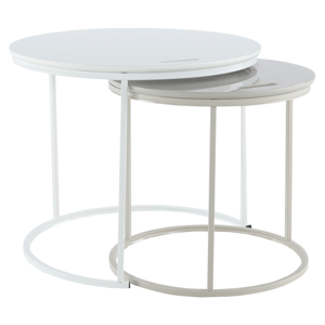 Příruční stolek, bílá / šedá, NERIMAN 2v1 0000191788 Tempo Kondela