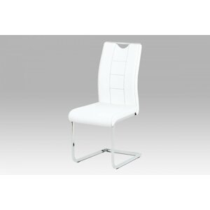 Jídelní židle DCL-411 ekokůže / kov Bílá,Jídelní židle DCL-411 ekokůže / kov Bílá