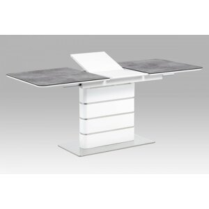 Jídelní stůl HT-455 GREY šedé sklo / bílá,Jídelní stůl HT-455 GREY šedé sklo / bílá