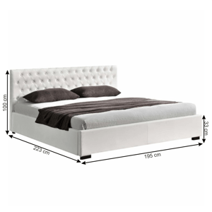 Manželská postel s úložným prostorem DORLEN NEW bílá 183 x 200 cm,Manželská postel s úložným prostorem DORLEN NEW bílá 183 x 200 cm