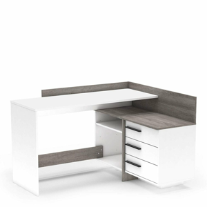 Univerzální PC stůl, rohový, bílá / dub trufel prata, TALE NEW 0000225181 Tempo Kondela