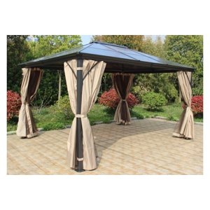 Pergola s boční stěnou a moskytiérou 3x3,6m WH8403 Dekorhome,Pergola s boční stěnou a moskytiérou 3x3,6m WH8403 Dekorhome