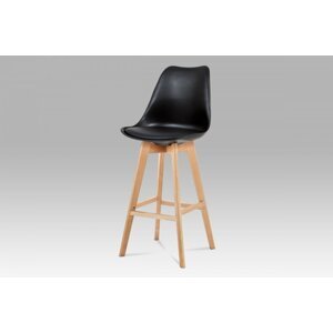 Barová židle CTB-801 plast / ekokůže / buk Černá,Barová židle CTB-801 plast / ekokůže / buk Černá