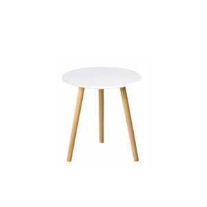 Příruční stolek, bílá / přírodní, PAMINO 0000235349 Tempo Kondela