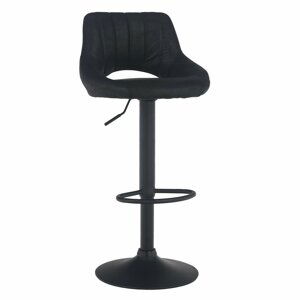 Barová židle LORASA látka / kov Černá,Barová židle LORASA látka / kov Černá