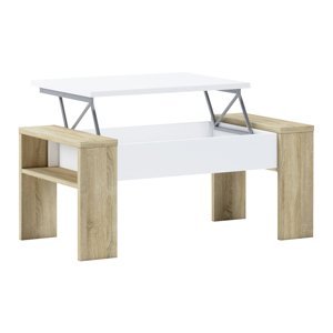 Konferenční stolek, dub sonoma/bílá, PULA 0000238829 Tempo Kondela