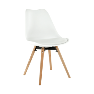 Jídelní židle SEMER NEW dřevo / plast / ekokůže Bílá,Jídelní židle SEMER NEW dřevo / plast / ekokůže Bílá