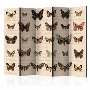 Paraván Retro Style: Butterflies Dekorhome 225x172 cm (5-dílný),Paraván Retro Style: Butterflies Dekorhome 225x172 cm (5-dílný)