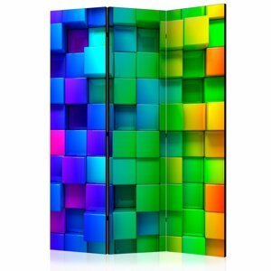Paraván Colourful Cubes Dekorhome 135x172 cm (3-dílný),Paraván Colourful Cubes Dekorhome 135x172 cm (3-dílný)