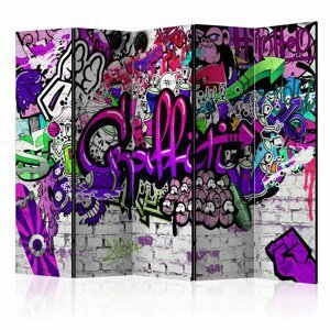 Paraván Purple Graffiti Dekorhome,Paraván Purple Graffiti Dekorhome