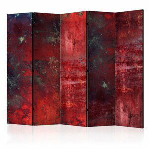 Paraván Red Concrete Dekorhome 225x172 cm (5-dílný),Paraván Red Concrete Dekorhome 225x172 cm (5-dílný)