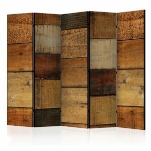 Paraván Wooden Textures Dekorhome 225x172 cm (5-dílný),Paraván Wooden Textures Dekorhome 225x172 cm (5-dílný)