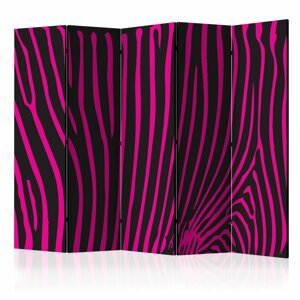Paraván Zebra pattern (violet) Dekorhome 225x172 cm (5-dílný),Paraván Zebra pattern (violet) Dekorhome 225x172 cm (5-dílný)