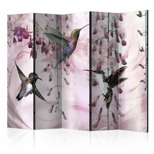 Paraván Flying Hummingbirds (Pink) Dekorhome 225x172 cm (5-dílný),Paraván Flying Hummingbirds (Pink) Dekorhome 225x172 cm (5-dílný)