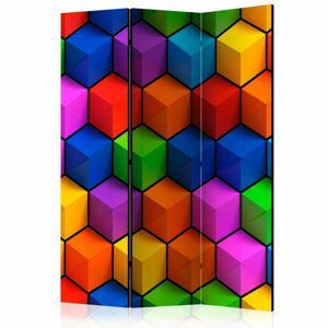Paraván Colorful Geometric Boxes Dekorhome 135x172 cm (3-dílný),Paraván Colorful Geometric Boxes Dekorhome 135x172 cm (3-dílný)