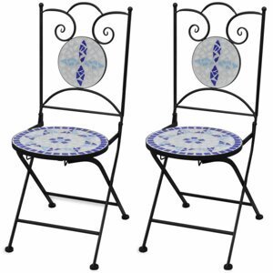 Zahradní skládací židle 2 ks Modrá,Zahradní skládací židle 2 ks Modrá