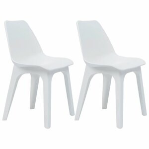 Zahradní židle 2 ks plast Dekorhome Bílá,Zahradní židle 2 ks plast Dekorhome Bílá