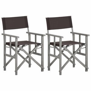 Režisérské židle 2 ks akáciové dřevo Dekorhome Černá,Režisérské židle 2 ks akáciové dřevo Dekorhome Černá