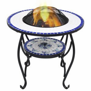 Mozaikový stolek s ohništěm Dekorhome Modrá