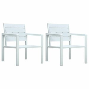 Zahradní židle 2 ks HDPE Dekorhome Bílá,Zahradní židle 2 ks HDPE Dekorhome Bílá