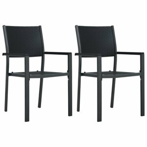 Zahradní židle 2 ks plast / ocel Dekorhome Černá,Zahradní židle 2 ks plast / ocel Dekorhome Černá