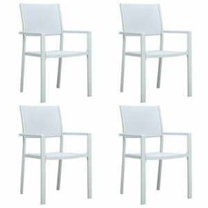 Zahradní židle 4 ks plast / ocel Dekorhome Bílá,Zahradní židle 4 ks plast / ocel Dekorhome Bílá
