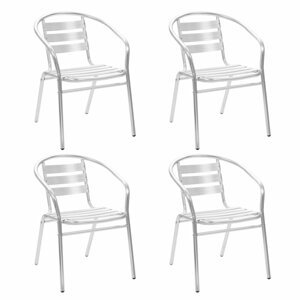 Stohovatelné zahradní židle 4 ks stříbrná Dekorhome