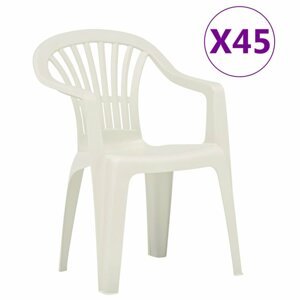 Stohovatelné zahradní židle 45 ks plast Dekorhome Bílá,Stohovatelné zahradní židle 45 ks plast Dekorhome Bílá