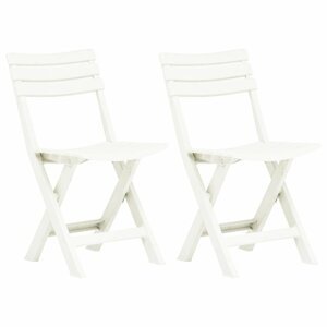 Skládací zahradní židle 2ks plast Dekorhome Bílá,Skládací zahradní židle 2ks plast Dekorhome Bílá