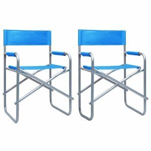 Režisérské židle 2 ks ocel Dekorhome Modrá,Režisérské židle 2 ks ocel Dekorhome Modrá
