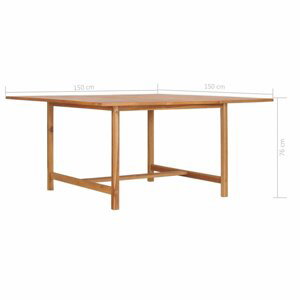 Zahradní stůl teakové dřevo Dekorhome 150x150x75 cm,Zahradní stůl teakové dřevo Dekorhome 150x150x75 cm