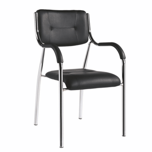 Konferenční židle ILHAM kov / ekokůže Černá,Konferenční židle ILHAM kov / ekokůže Černá