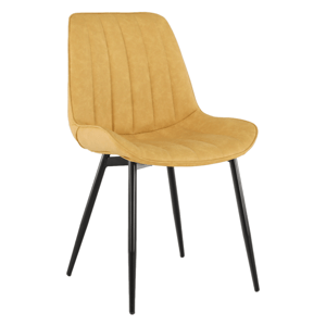 Jídelní židle HAZAL ekokůže / kov Žlutá,Jídelní židle HAZAL ekokůže / kov Žlutá