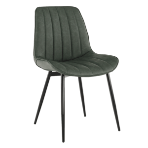 Jídelní židle HAZAL ekokůže / kov Tmavě zelená,Jídelní židle HAZAL ekokůže / kov Tmavě zelená