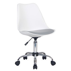 Kancelářská židle DARISA Bílá / šedá,Kancelářská židle DARISA Bílá / šedá