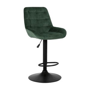 Barová židle CHIRO samet / kov Tmavě zelená,Barová židle CHIRO samet / kov Tmavě zelená
