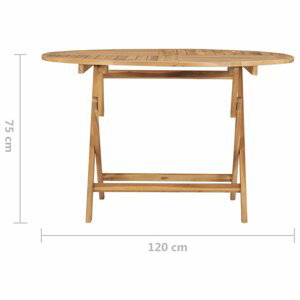 Skládací zahradní stůl teakové dřevo Dekorhome ø 120 cm,Skládací zahradní stůl teakové dřevo Dekorhome ø 120 cm