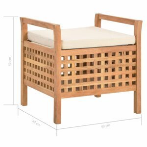 Úložná lavice ořechové dřevo / látka Dekorhome 49 cm,Úložná lavice ořechové dřevo / látka Dekorhome 49 cm