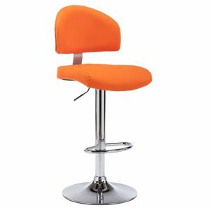 Barová židle umělá kůže / chrom Dekorhome Oranžová,Barová židle umělá kůže / chrom Dekorhome Oranžová