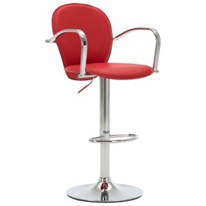 Barová židle umělá kůže / chrom Dekorhome Červená,Barová židle umělá kůže / chrom Dekorhome Červená