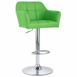 Barová židle umělá kůže / chrom Dekorhome Zelená,Barová židle umělá kůže / chrom Dekorhome Zelená