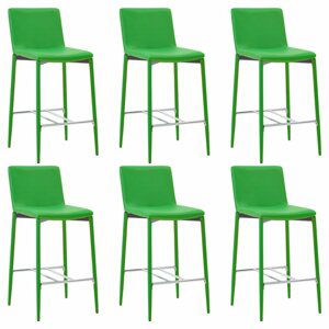 Barové židle 6ks umělá kůže / kov Dekorhome Zelená,Barové židle 6ks umělá kůže / kov Dekorhome Zelená