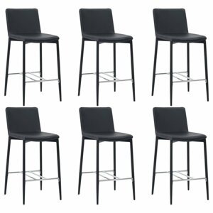 Barové židle 6ks umělá kůže / kov Dekorhome Černá,Barové židle 6ks umělá kůže / kov Dekorhome Černá