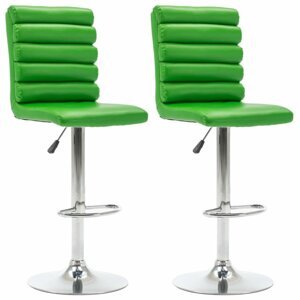 Barové židle 2 ks umělá kůže / chrom Dekorhome Zelená,Barové židle 2 ks umělá kůže / chrom Dekorhome Zelená
