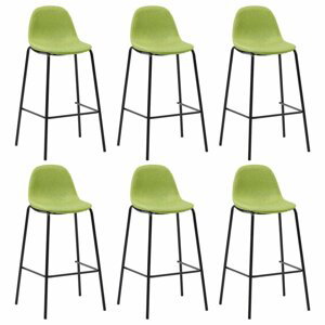 Barové židle 6ks textil / kov Dekorhome Zelená,Barové židle 6ks textil / kov Dekorhome Zelená