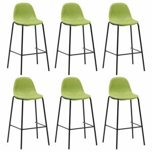 Barové židle 6ks textil / kov Dekorhome Zelená,Barové židle 6ks textil / kov Dekorhome Zelená