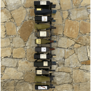 Nástěnný stojan na víno na 36 lahví černá Dekorhome