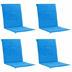 Voděodolné podušky na zahradní židle 4 ks Dekorhome Modrá,Voděodolné podušky na zahradní židle 4 ks Dekorhome Modrá