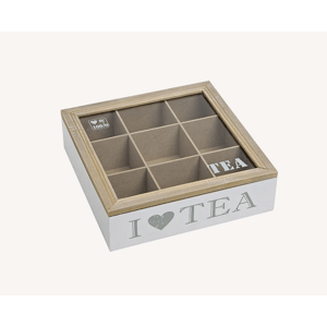 Dřevěná krabička na čaj I LOVE TEA
