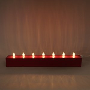 Elektrický dřevěný svícen VELAS, červený